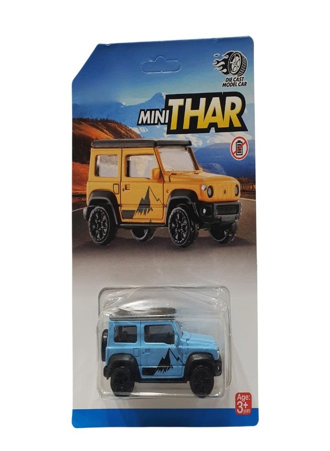 MINIMOTO MINI Jimny Die Cast Alloy Metal Model Car 1:64 Scale Size Toy Race Car Toy Vehicles Motor Vehicles Birthday/Return Gift for Kids Child 3+ Years Small Thar G-Wagan Jeep (Sky Blue) - Image 1